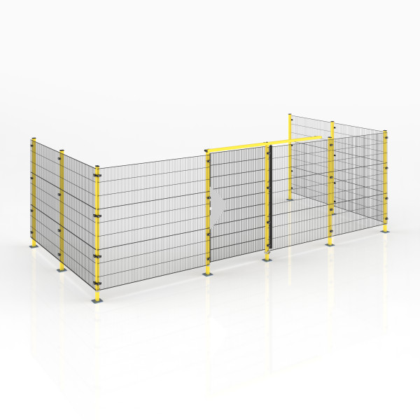 Maschinen-Schutzgitter, Zaunpaket ECONFENCE® BASIC LINE 3000x6000 Schiebetür