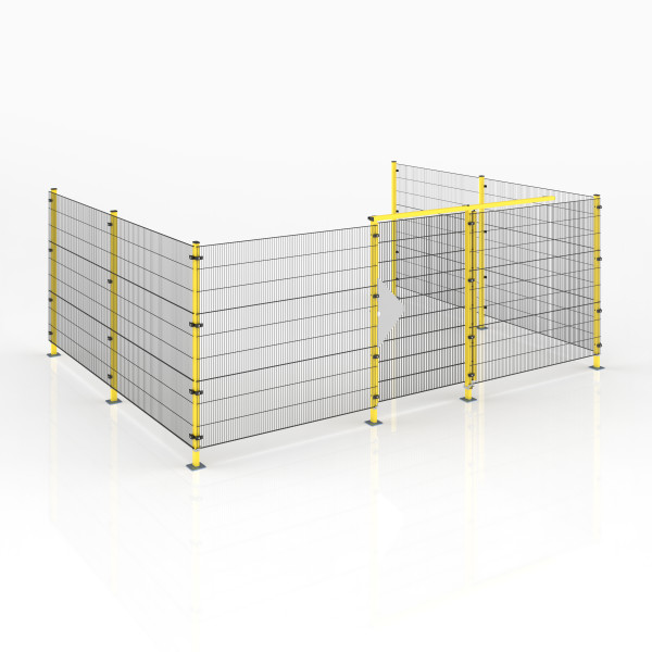 Maschinen-Schutzgitter, SYSTEMBAUKASTEN ECONFENCE® BASIC LINE 4000x5000 Schiebetür